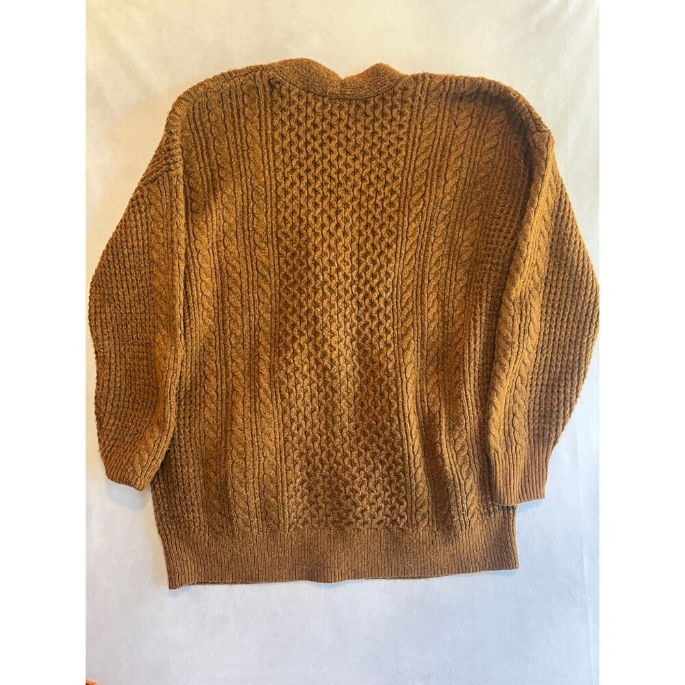 Pink Rose Brown Cable Knit Button Front Cardigan Sweater Size M NWT - Picture 6 of 9